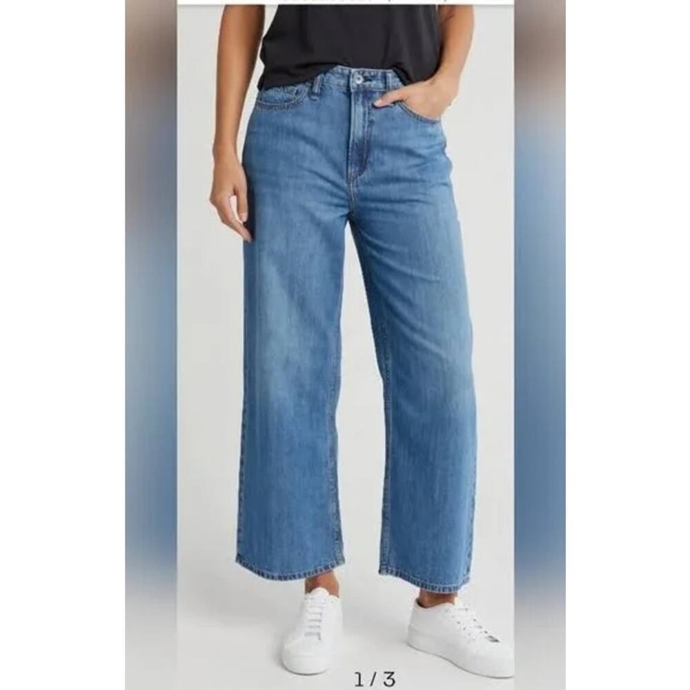 RAG & BONE MEDIUM WASH BLUE LORI MID-RISE CROP JEANS SIZE 27